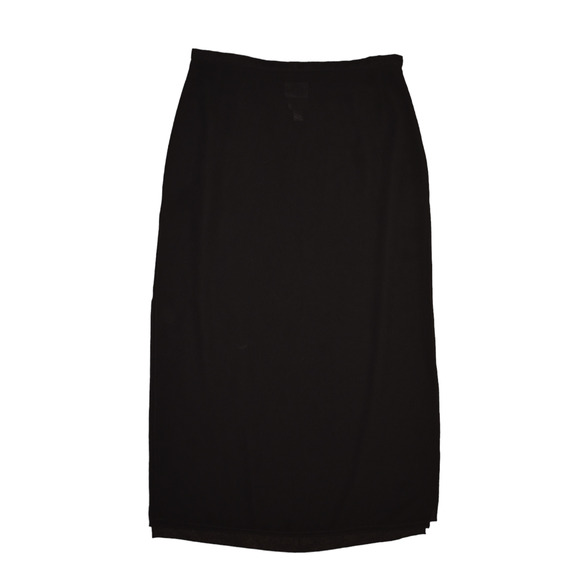JOSEPH RIBKOFF $199 Long Side Zip Woven Maxi Skirt Black Size 16 - Picture 1 of 3